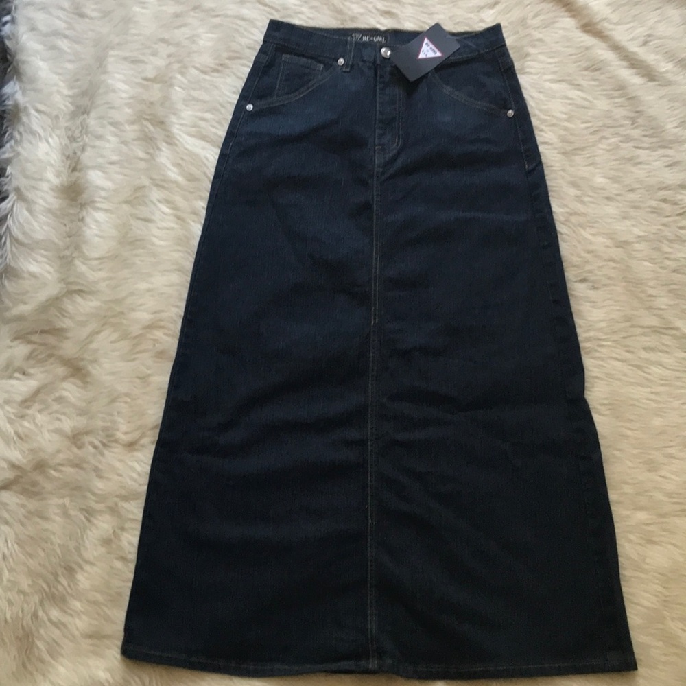 Long denim skirt